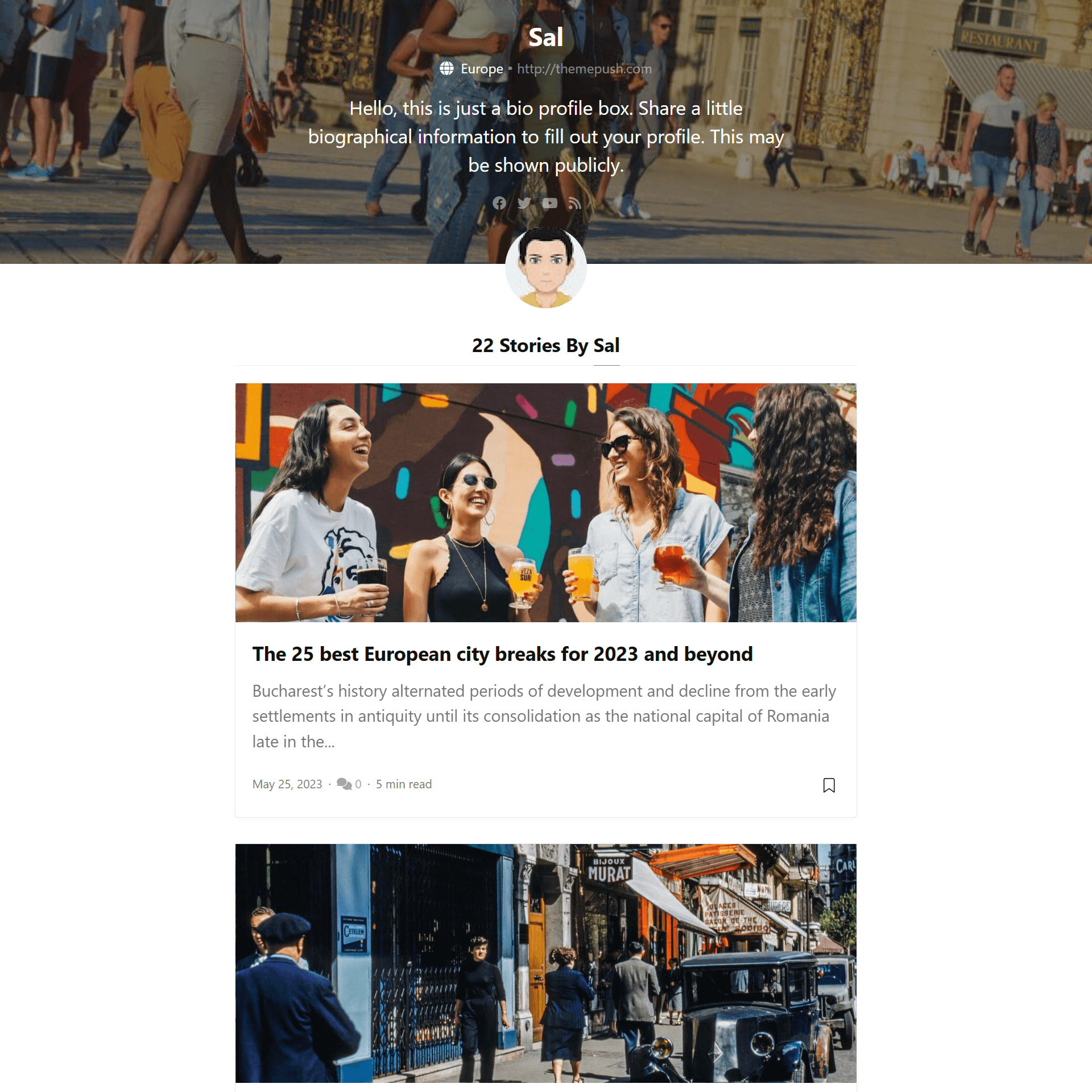 AUTHOR LAYOUT WordPress Theme WowThemes